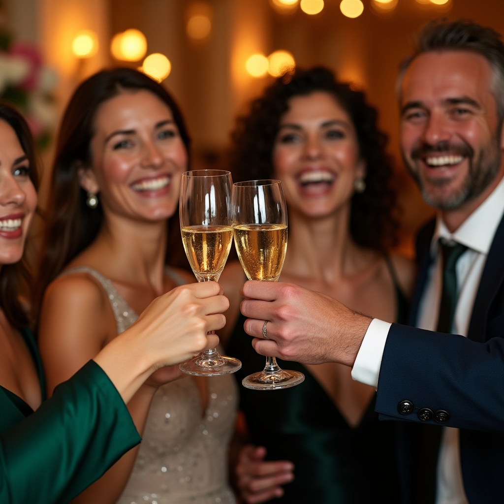 Brindisi festoso durante una celebrazione privata elegante