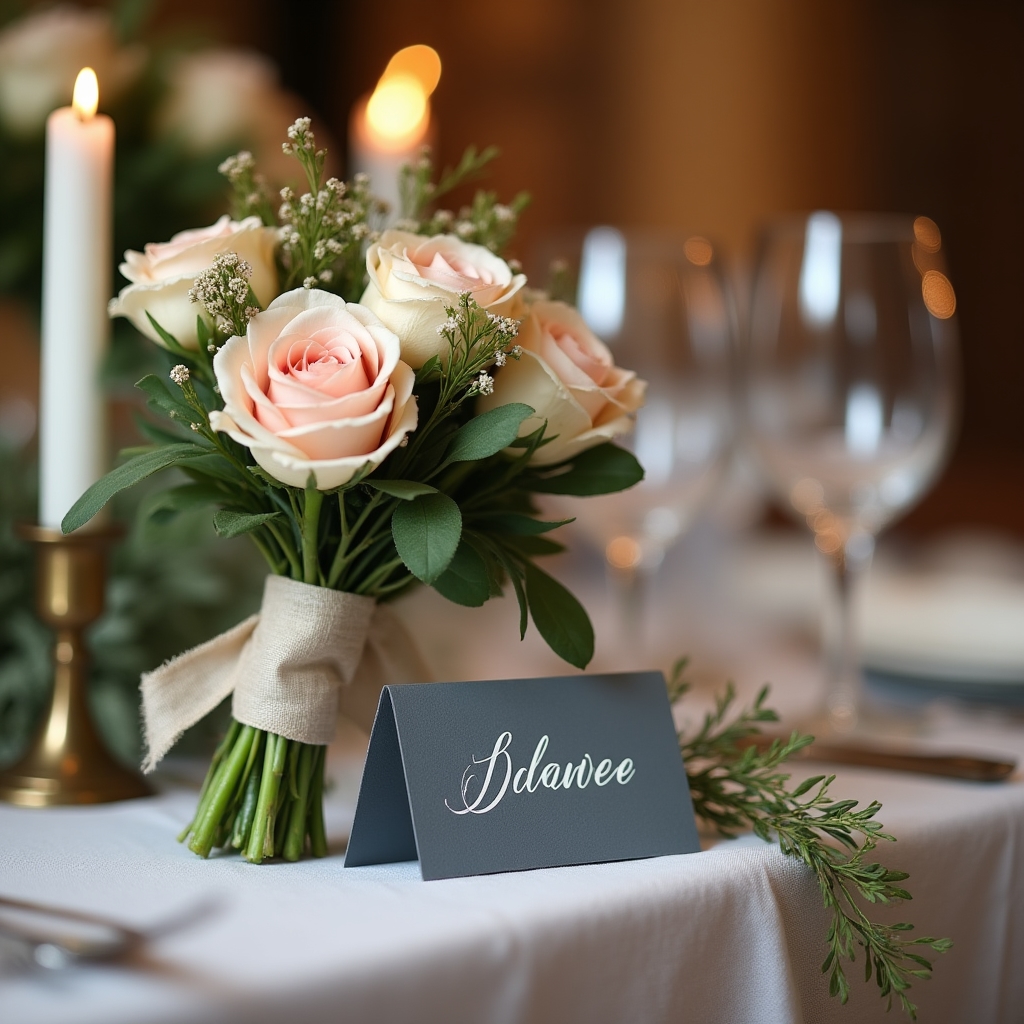 Allestimento curato nei dettagli per un evento privato, con fiori e decorazioni artigianali
